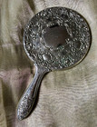 Vintage Towle Silver Plated 2 Pc Vanity Set Hand Mirror Hair Brush Ornate Rose