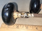 4 Antique Porcelain Black Door Knobs Cast Iron Ornate Eastlake Hardware Salvage