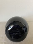 Ceramic Vase Raku Style Pottery  Teal Turquoise Color Black Shiny