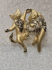 Vintage Cat Pin Brooche Lot Of 8 Signed Ajc - All In Excellent Condition  cp8 