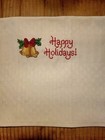 Black Cat Christmas Tree Completed  finished Cross Stitch Kitchen Towel  