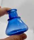 Beautiful Cobalt Blue Cone Ink Well Hand Blown 1880s -90s Writing School Teacher