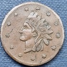 Civil War Token Large 1863 Pay The Bearer One Cent - Indian Head  103774