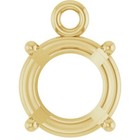 14k Yellow Gold Dangle Mounting Round Cut 4 Prong Basket Designed Setting Usa