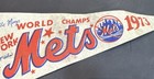 Vintage 1973 Ny Mets World Series Champs Roster Phantom Pennant Willie Mays Rare