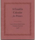 1956 Benjamin Franklin Calendar For Printers  Lanston Monotype Co  Fine Printing