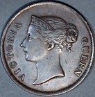 1862 Malaysia  British Malaysia  Straits Settlements Large Cent Ef