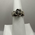 Sterling Silver Hand Holding W  Heart Claddagh Irish Ring Sixe 6 25  8gr 