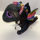 Ty Beanie Boo Anora The Dragon Metalic Sparkly 10in Plush Stuffed Animal Black