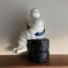 Michelin Man Bibendum Figure Doll Sitting On The Tire Plastic 23cm Used