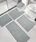Chakme Bathroom Rug Sets 5 Piece Ultra Thin Bath Mat Quick Dry Absorbent Non