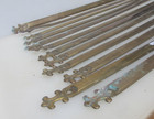 Rare Antique Brass Stair Rods X12 Vintage Victorian  hodgson s  Fleur Ends  28 l