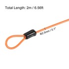 Security Steel Cable 2 5mmx2m Coated Luggage Lock Rope W Loop Orange