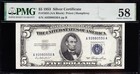 Amazing Crisp High Grade 1953  5 Silver Certificate  Pmg 58  Free Shipping  0550
