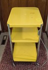 Vintage Cosco 3 Tier Kitchen Utility Cart 50   s Rolling Yellow Electric Works 