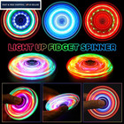 Gigilli Fidget Spinners For Kids 2 Pack  Light Up Sensory Small  White blue