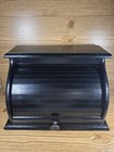 Vintage Classic Roll Top Wooden Bread Box  Rustic Country Kitchen
