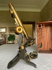 Antique Wenham Binocular Brass Microscope By J Swift   Son  London C1895  Cased