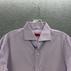 Isaia Napoli Dress Shirt Men 15 5 39 Purple Lightweight Cotton Long Sleeve Italy