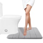 Memory Foam Toilet Bath Mat U-shaped  Commode Contour Rug  Soft 24  X 20  Grey