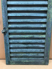 Single Antique Vtg Window 17x40 Louvered Door Shutter Shabby Green Old 540-26b