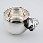 Vintage Sterling Silver Baby Cup By Edward San Giovanni W  Leaf Handle  no Mono