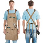Heavy Duty Canvas Tool Work Shop Apron Woodworking Apron With 9 Pockets For Men