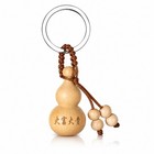 Feng Shui  Wood Carved Wu Lou hu Lu Guard Key Chain Ring Amulet Protection