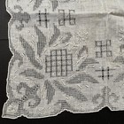 Fancy Vintage Floral Embroidered Hanky Wedding Bride As Is Handkerchief