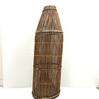 Vintage Handmade Rattan And Split Bamboo Fish Trap Bubu Lantai Basket Decor