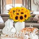 20 Pcs Fake Silk Sunflowers Artificial Flower With Stems For Home Wedding Party