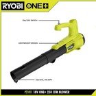 Ryobi  18v 90 Mph 250 Cfm Cordless Battery Leaf Blower sweeper With 2 0 Ah