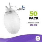 Wound Drainage Suction Bulb Jackson Pratt Oval Silicone 50 Count 100 Ml