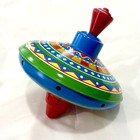 Vintage Schylling Tin Spinning Top Toy Metal Classic Circus Retro Multicolor