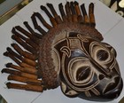 Art Of Africa Chokwe Mask Congo W Bamboo Hair Hand Carved Wall Art
