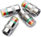 4x Car Tire Pressure Monitor Valve Stem Caps Sensor Indicator 3 Color Eye Alert