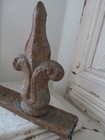 Amazing Old Architectural Cast Iron Pediment With 2 Chunky Finials Great Patina