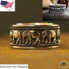 14k Gold Elephant Rings 925 Silver Gifts For Women Men Jewelry Party Size 7-12