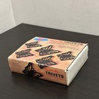 Vintage Mcm Black Cast Iron Butterfly Trivets 5 Pc Set Footed Taiwan New In Box