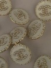 Lot Of Ten 16mm Designer Cc Vintage Button Gold Tone Chanel 10 Buttons