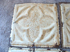 Lot Of 6 Antique Tin Ceiling Tiles 12 x12  Original Chippy Paint Circa 1900
