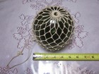 Vintage 5  Dark Green Japanese Glass Fishing Float buoy W net