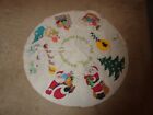 1977 Vintage Felt Christmas Tree Skirt Hand Painted 56  Across