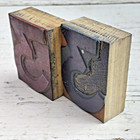 Vintage Letterpress Wood Type Number 3 Printing Blocks Pair Large Printer Type