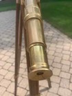 Brass 39   Telescope On Wooden Tripod Stand Antique Vintage Handmade
