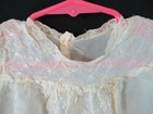 Vintage Sheer Nylon Embroidered Baby Dress With Lace