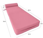 Pink Sleeper Chair Folding Foam Beds  Portable Studio Guest Bed 6 X 24 X 70