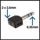 2-way 3 5mm Stereo Female To 6 35mm Stereo Male Adapter Headphone Y Splitter