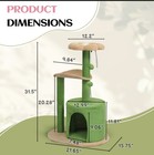 Indoor 33in Cat Tree Tower With Cat Scratching Post Condo  Toy Ball  House