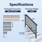 2pcs Wrought Iron Step Handrail Stair Railing For 5 Step Outdoor Deck Hand Rail